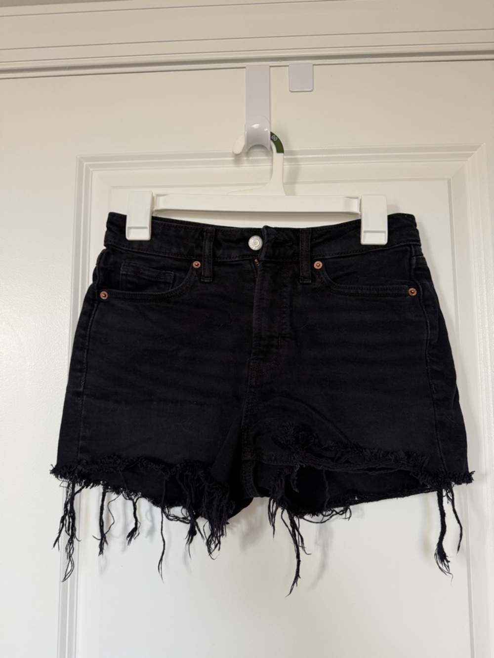 Old Navy Black High-Rise OG Straight Jean Shorts